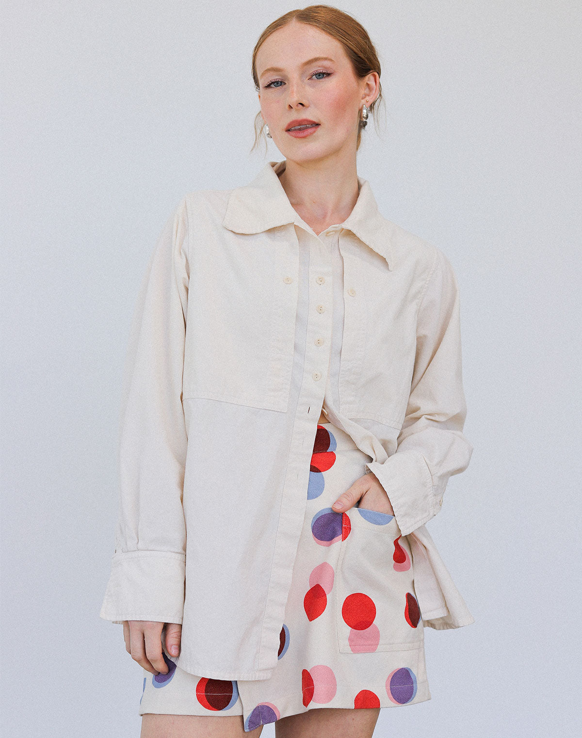 Collared Shirt in Oat Milk
