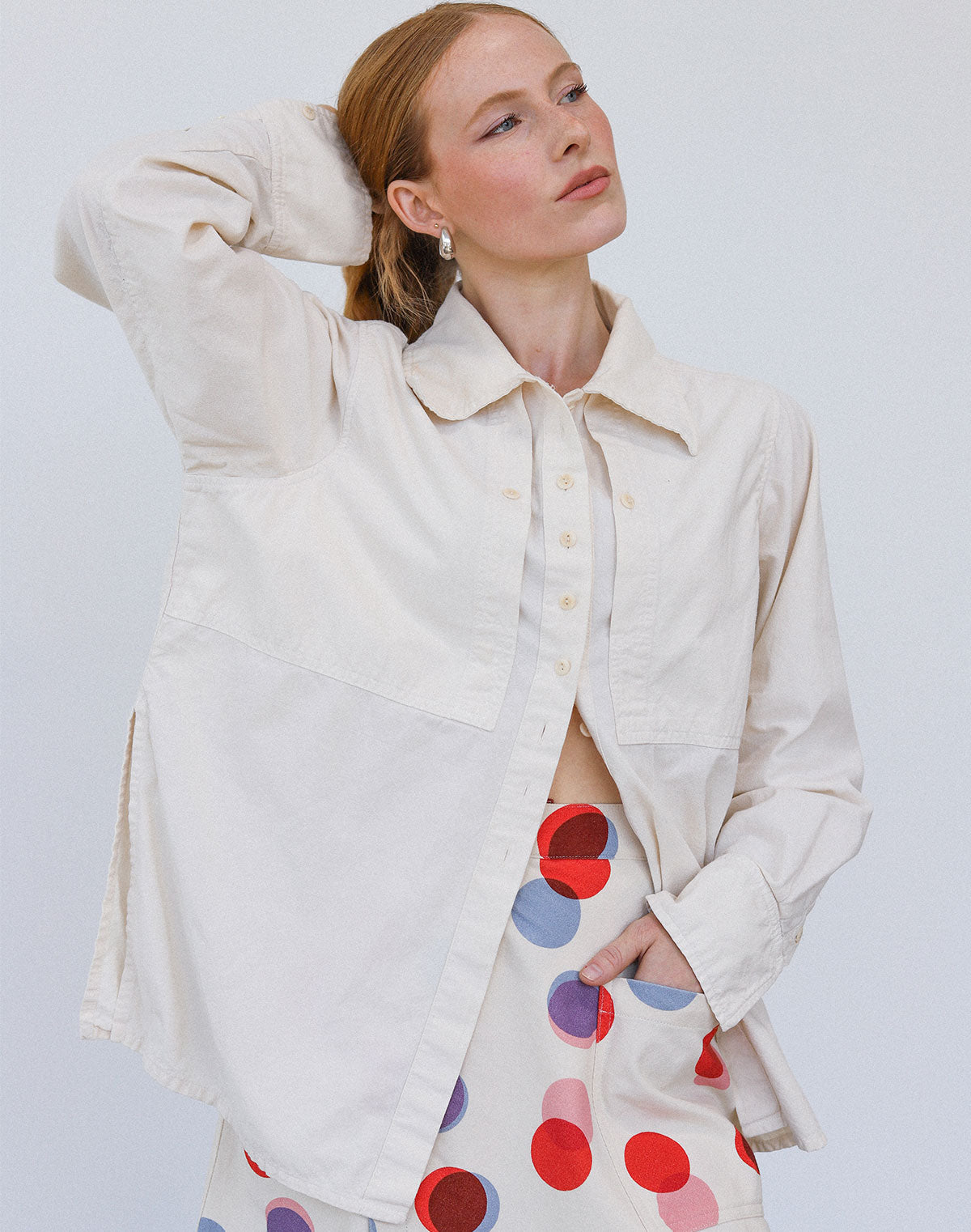 Collared Shirt in Oat Milk