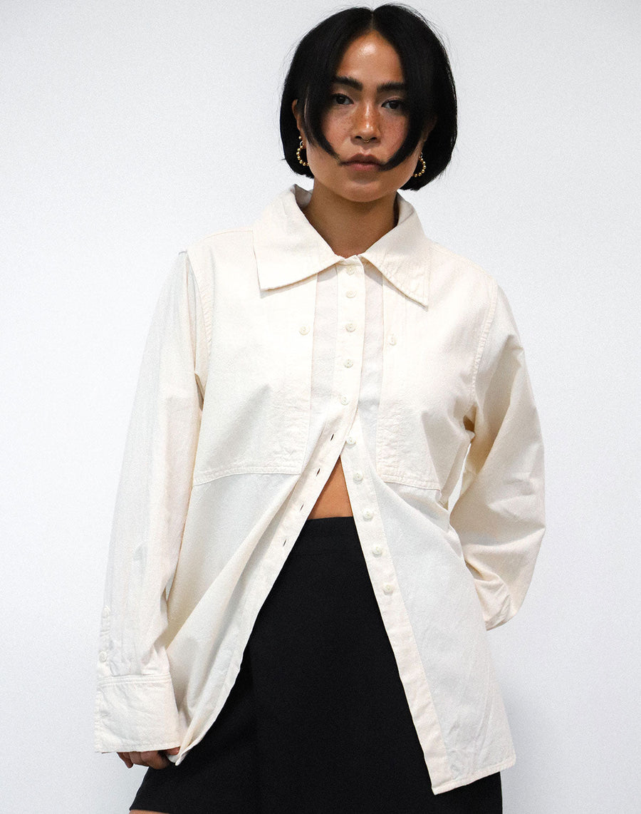 Collared Shirt in Oat Milk