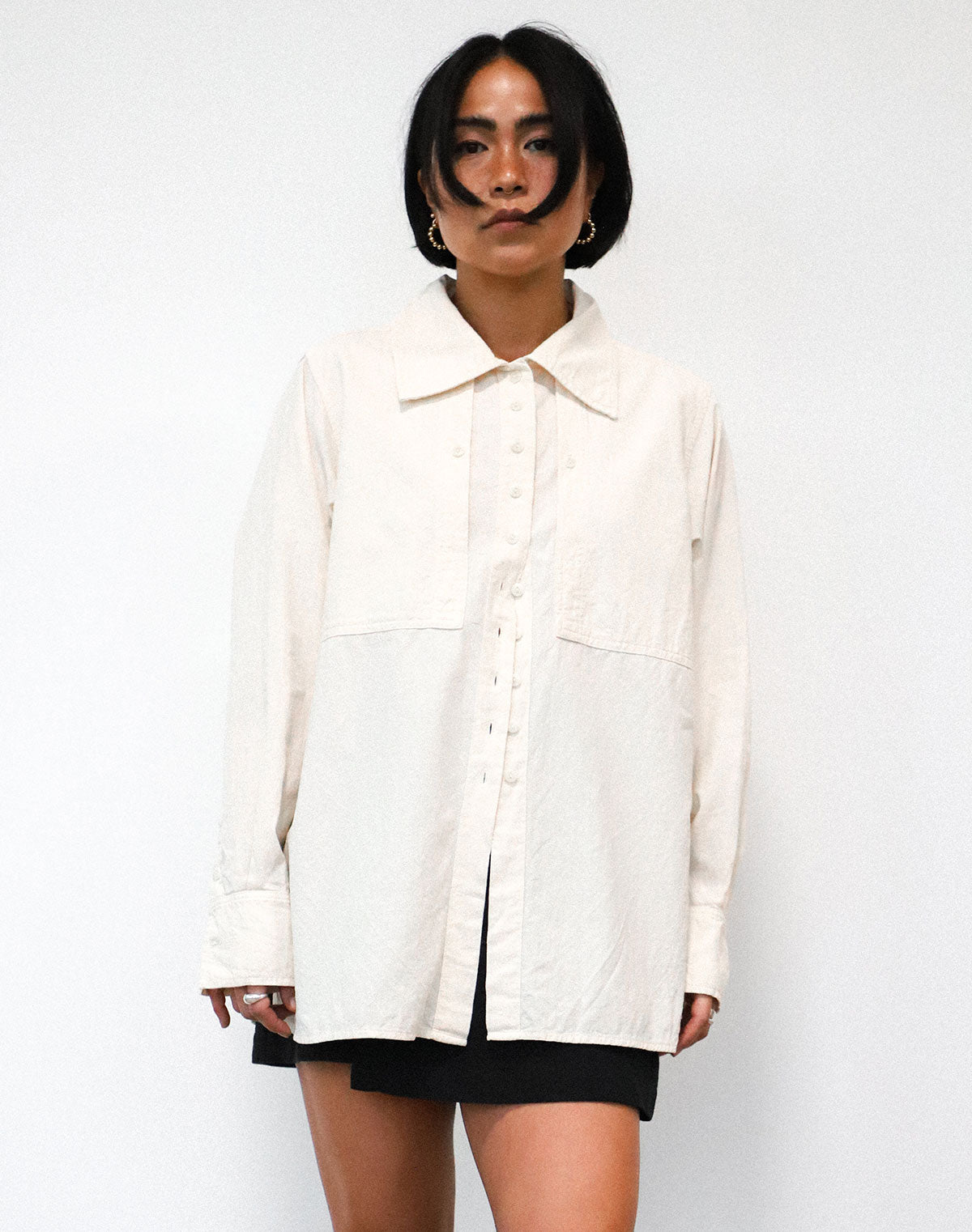 Collared Shirt in Oat Milk