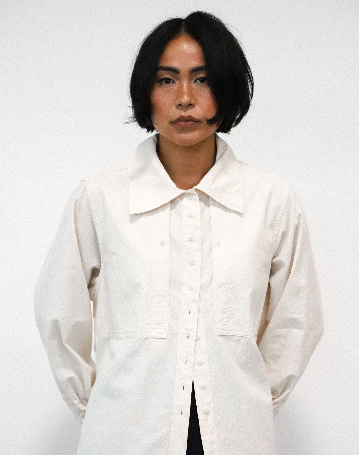 Collared Shirt in Oat Milk