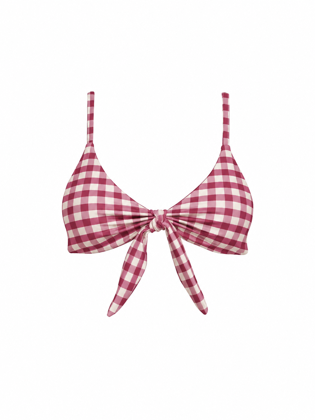 Front Tie Top in Cerise