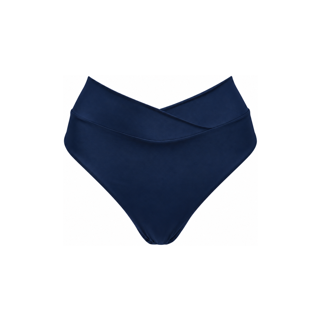 High Hip Crossover Bottoms in Navy
