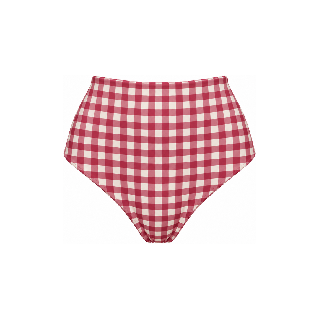 High Waisted Full Coverage Bottoms in Cerise