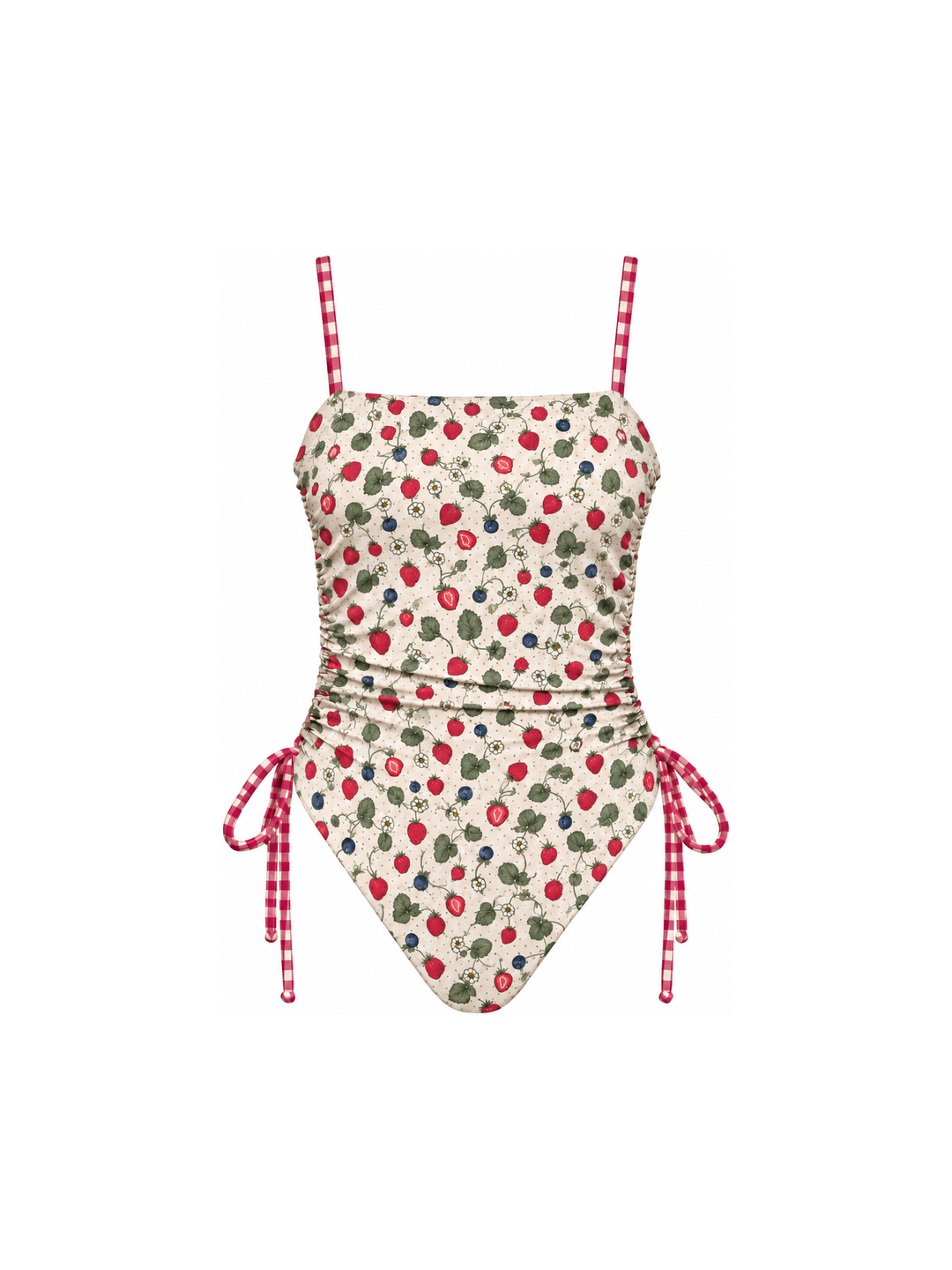 Ruched Square Neck One Piece in Madeleine