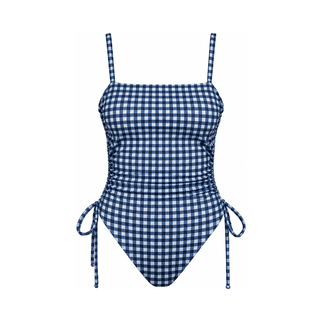 Ruched Square Neck One Piece in Bonbon